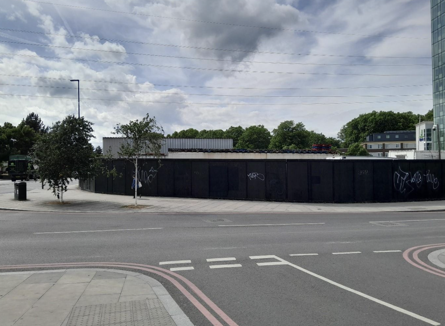 View of the site from Colwood Garden to the east